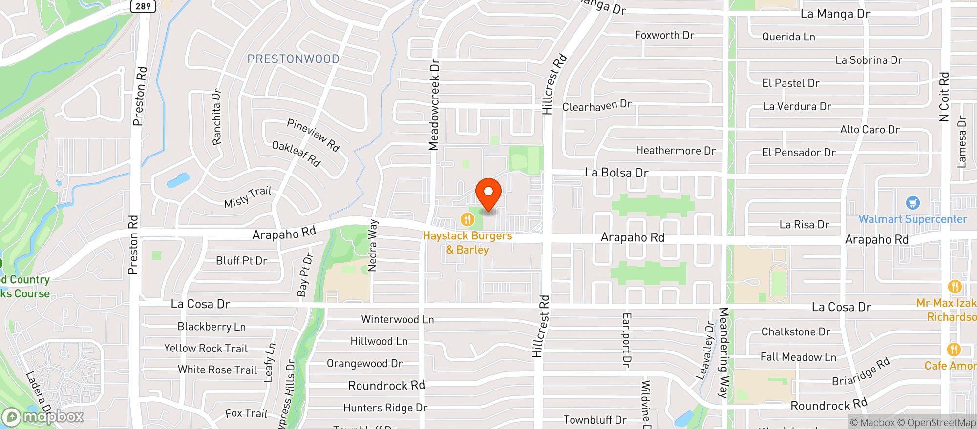 Map showing THE BRASS TAP - NORTH DALLAS