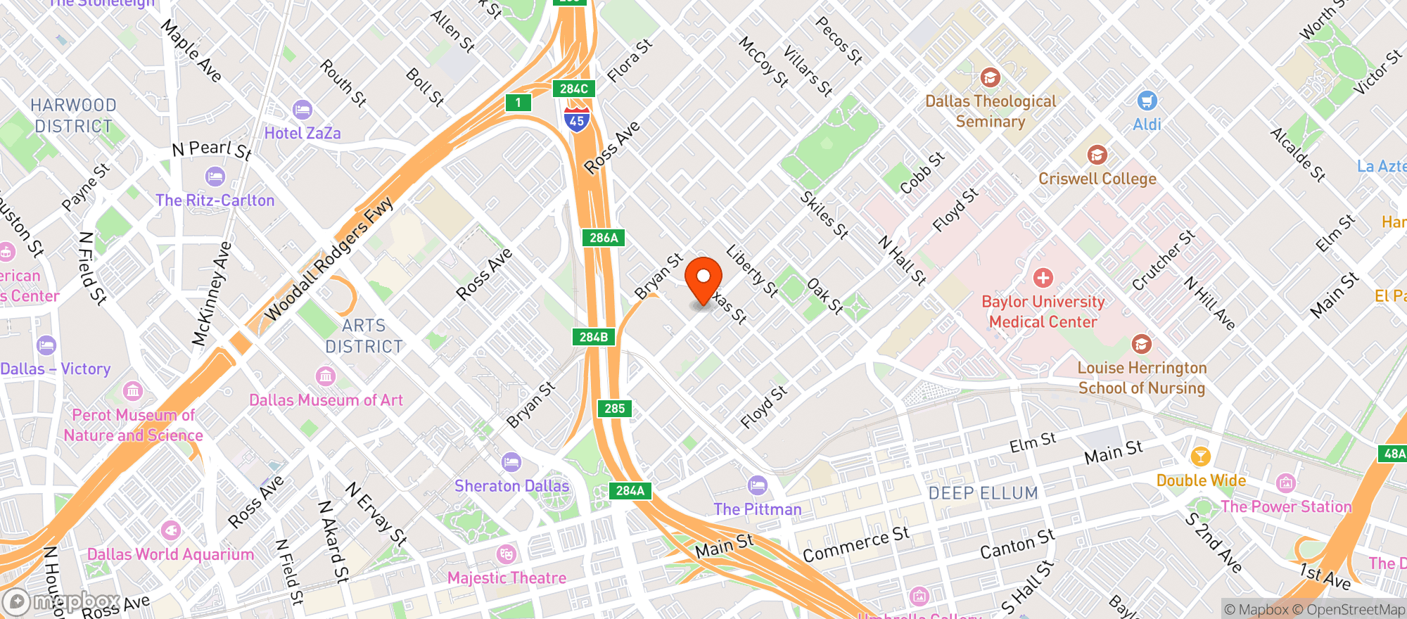 Map showing Tom Thumb Food & Pharmacy