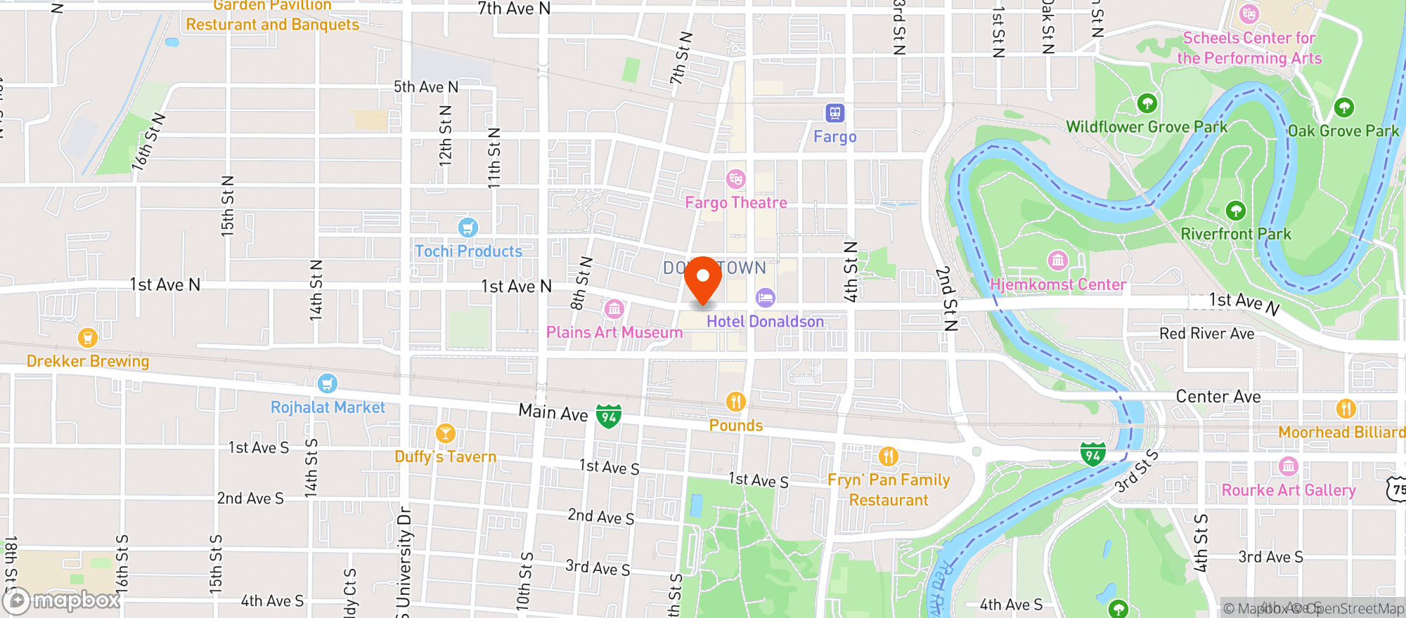 Map showing Wurst Bier Hall
