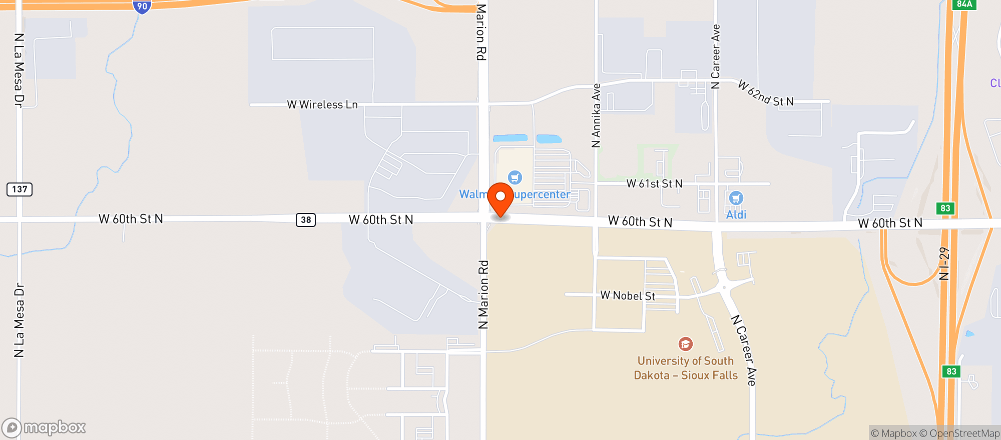Map showing Walmart Supercenter