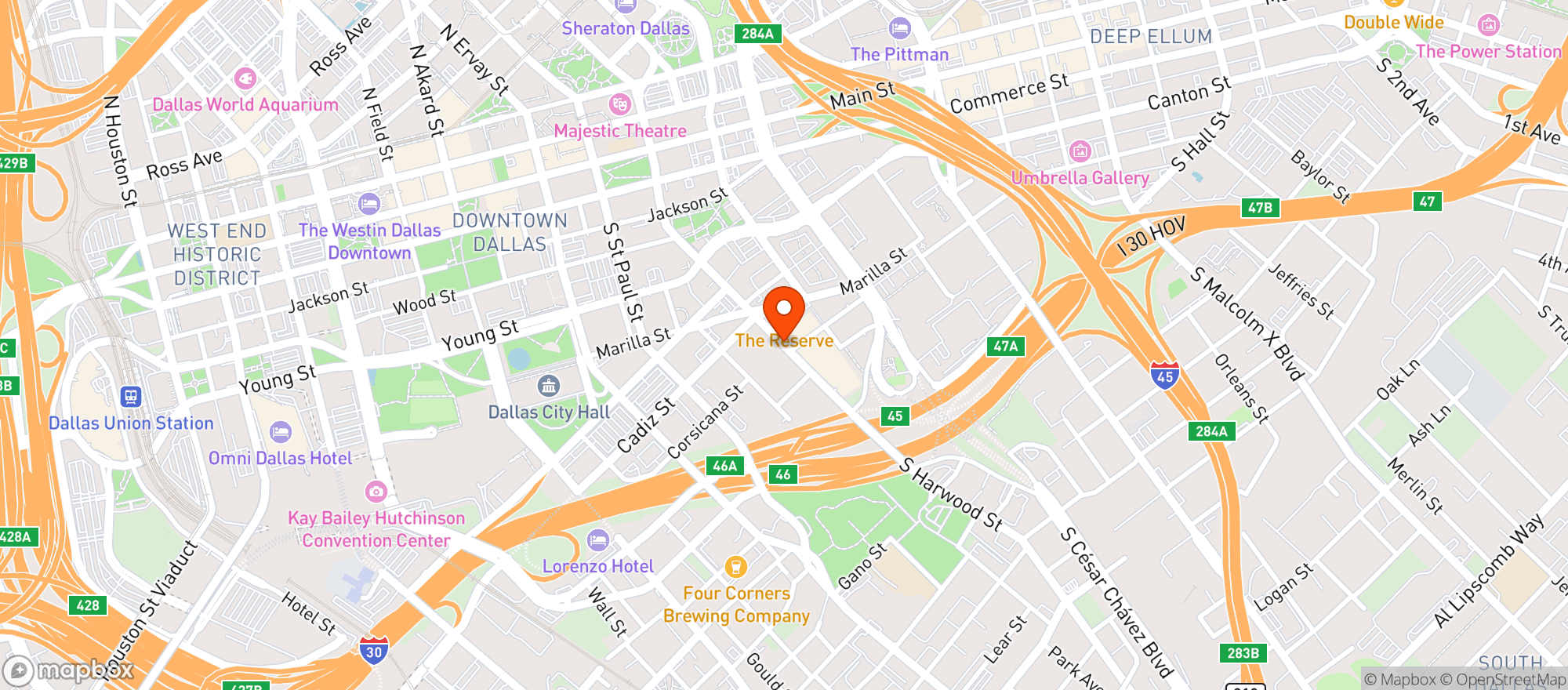 Map showing Taqueria La Ventana