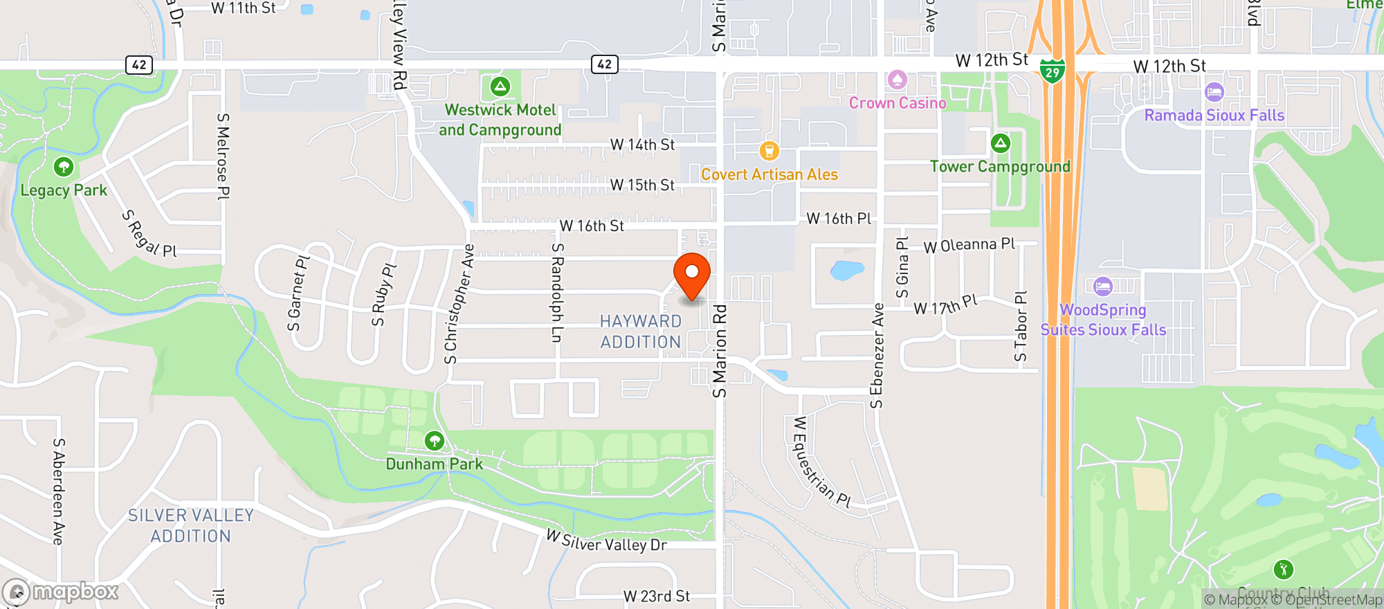 Map showing Westside Glass Emporium