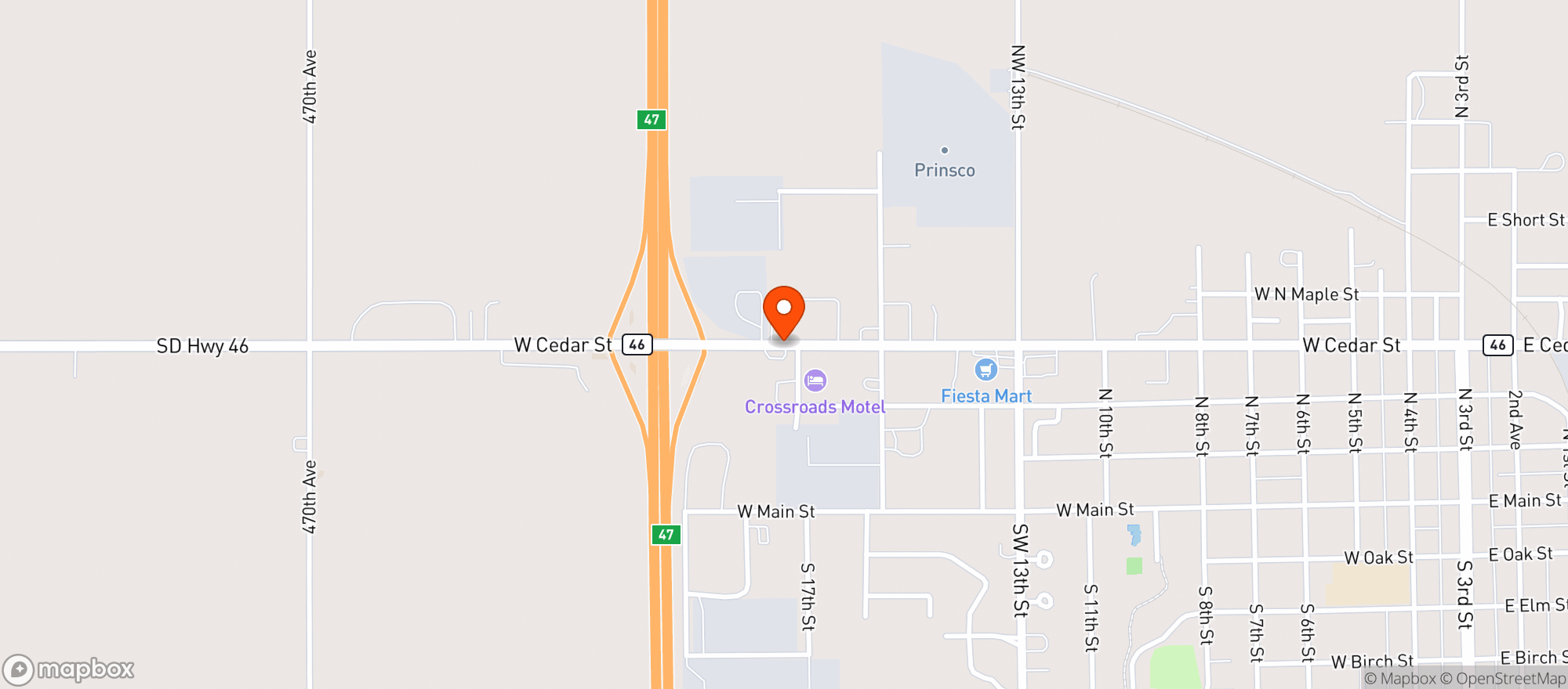Map showing Total Stop