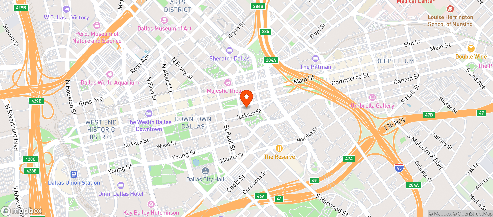 Map showing Skyline Lounge