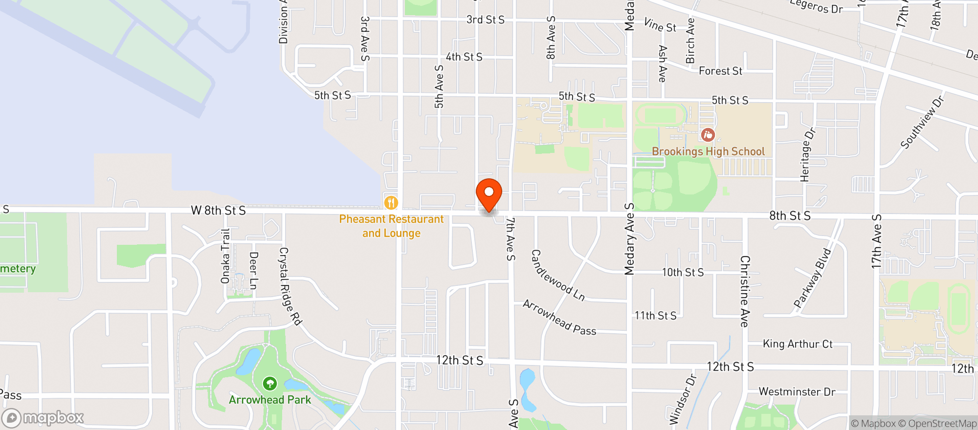 Map showing Caseys