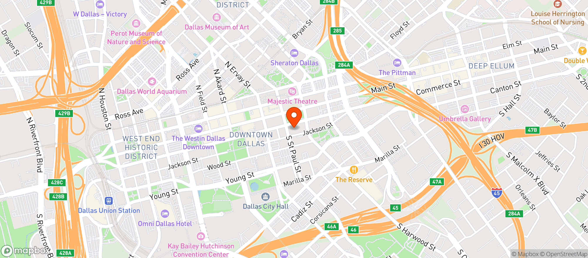 Map showing The Statler Hotel