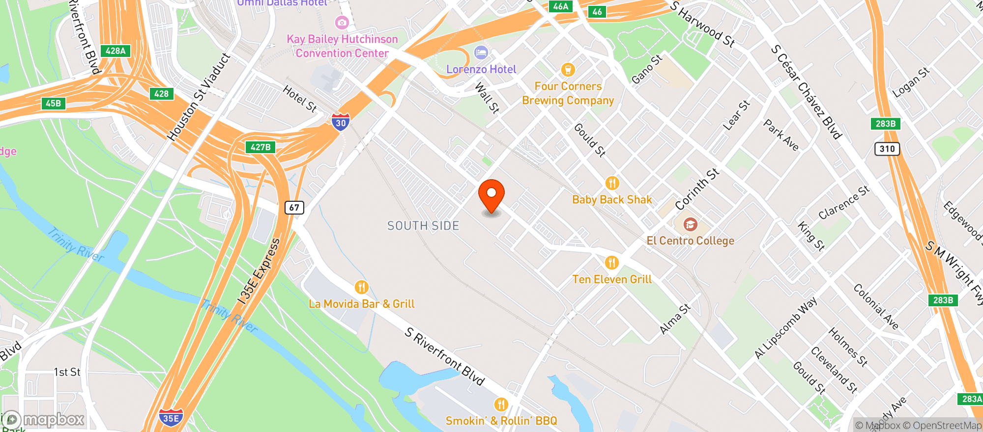Map showing Opening Bell Coffee