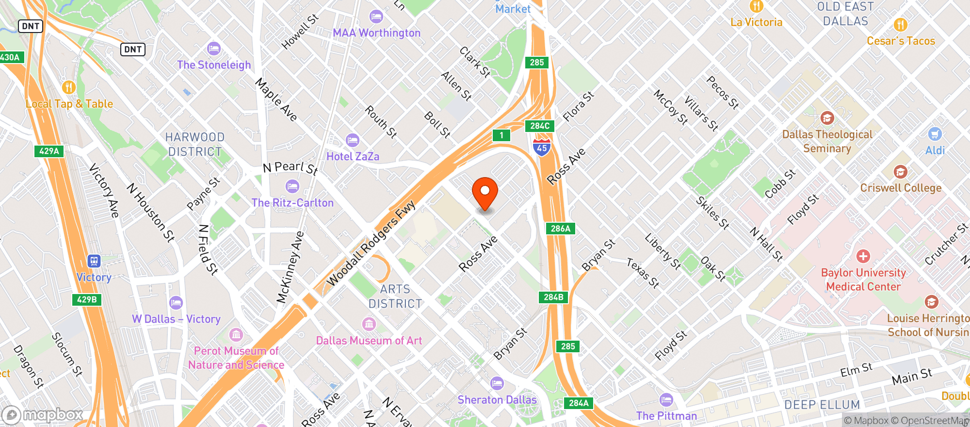 Map showing Playwright Irish Pub