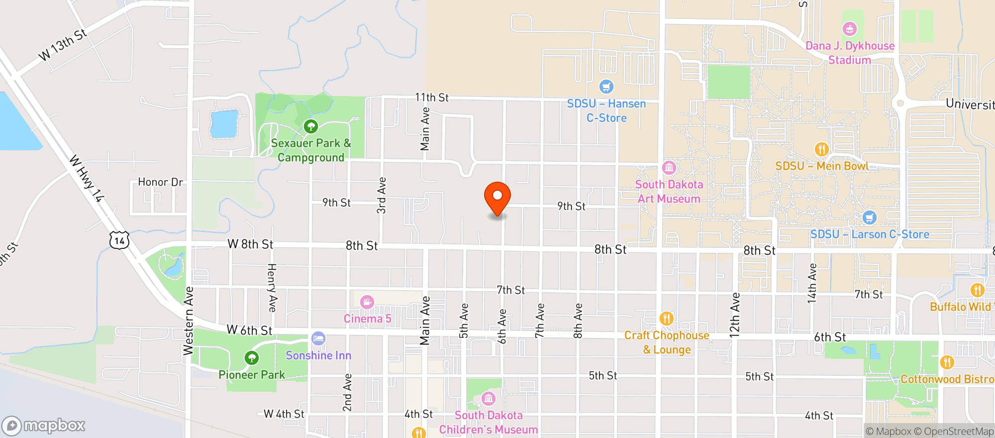 Map showing CIGAR SHOP & CONVENIENCE STORE