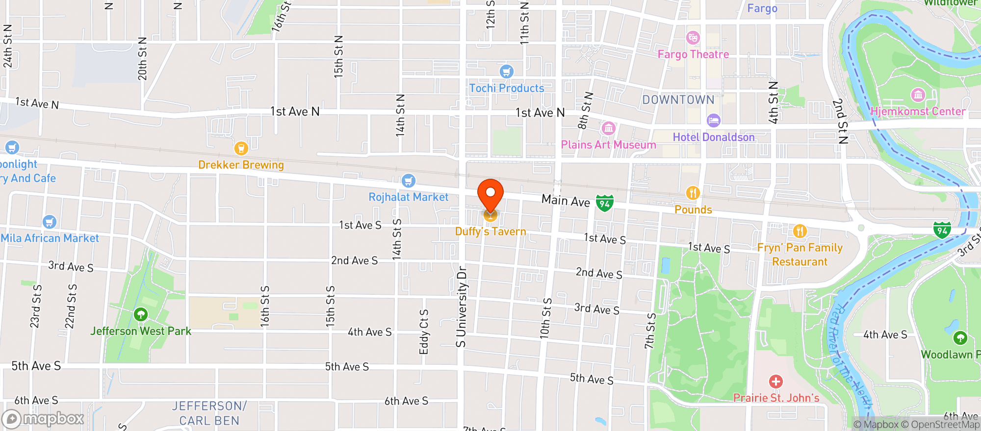 Map showing Duffys