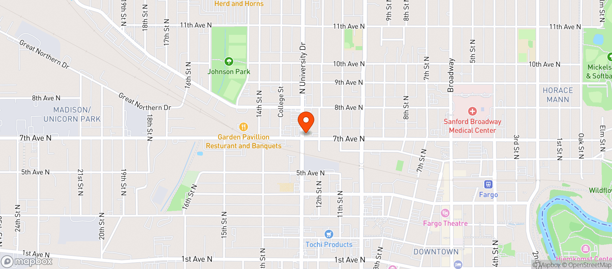 Map showing 701 Eateries