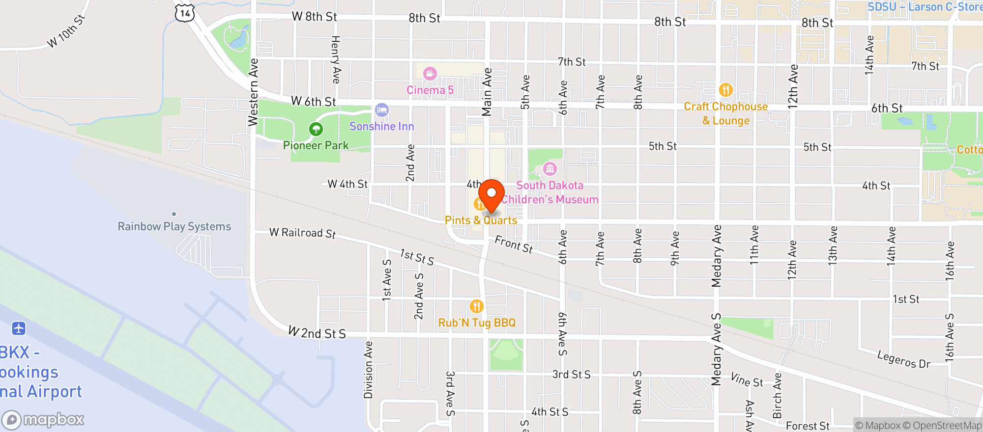 Map showing Skinners