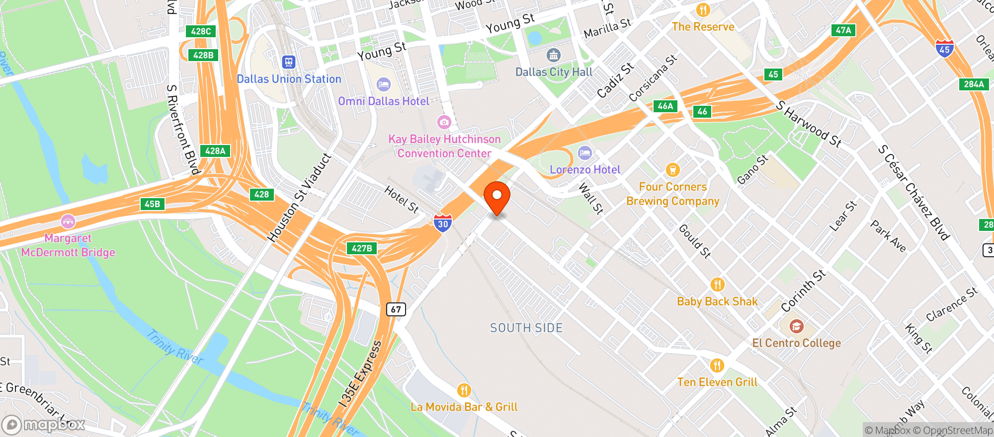 Map showing Alamo Drafthouse Cinema