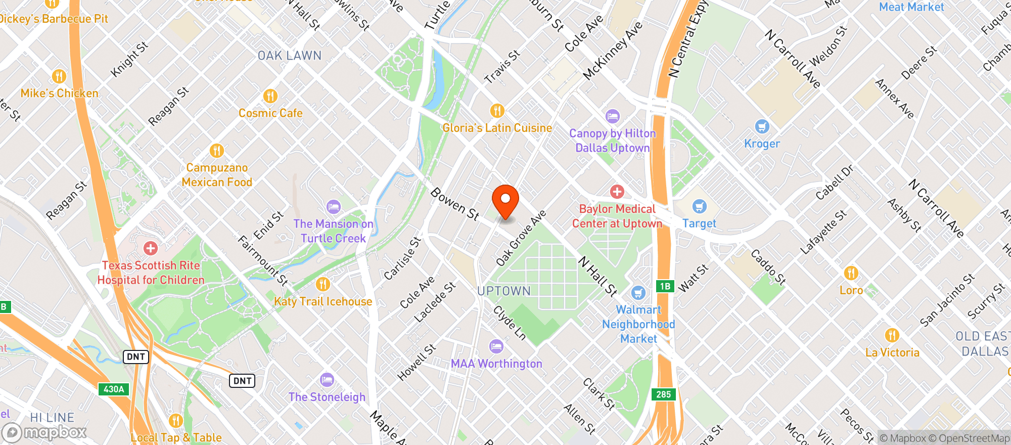 Map showing Blue Sushi Sake Grill