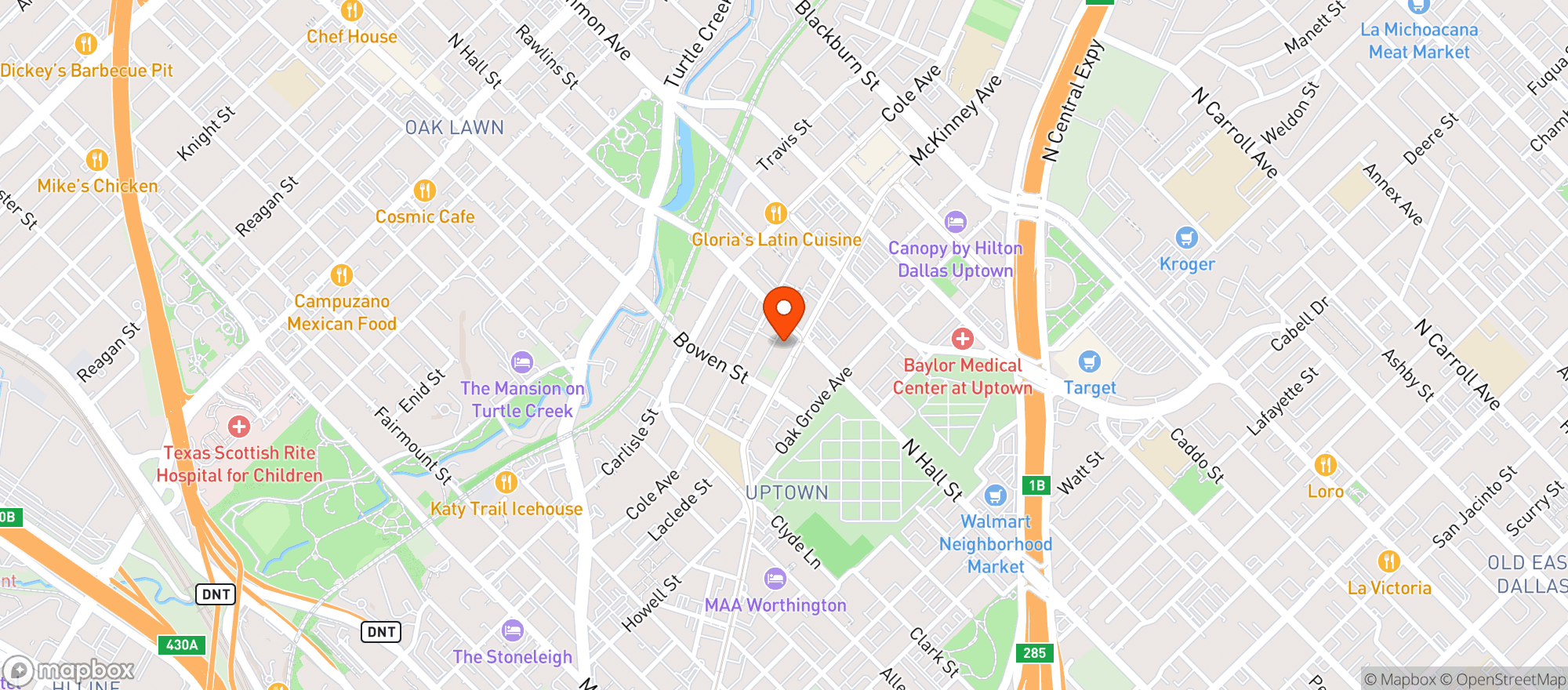 Map showing Hopdoddy Burger Bar