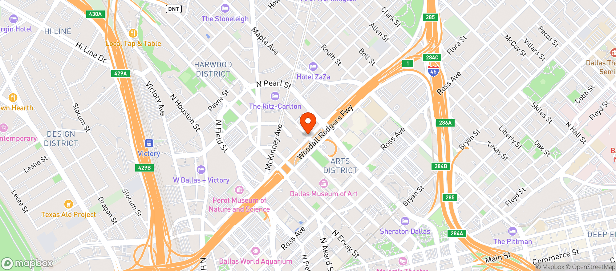 Map showing Perrys Steakhouse & Grille