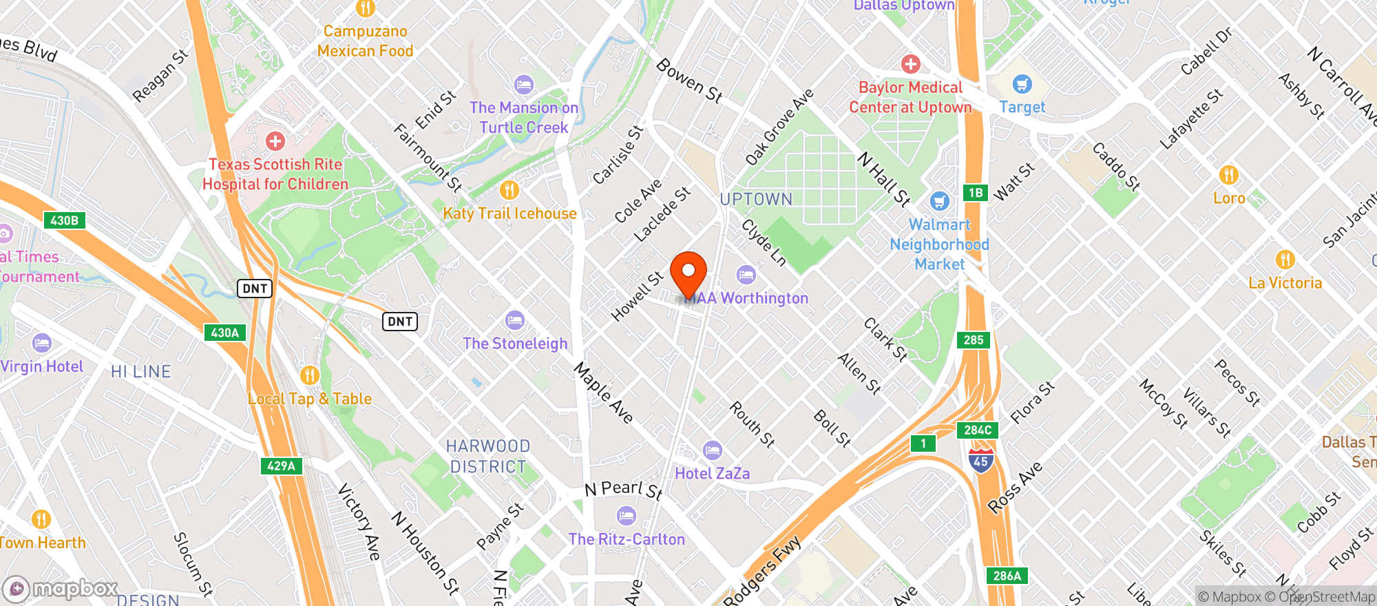 Map showing Bowen House