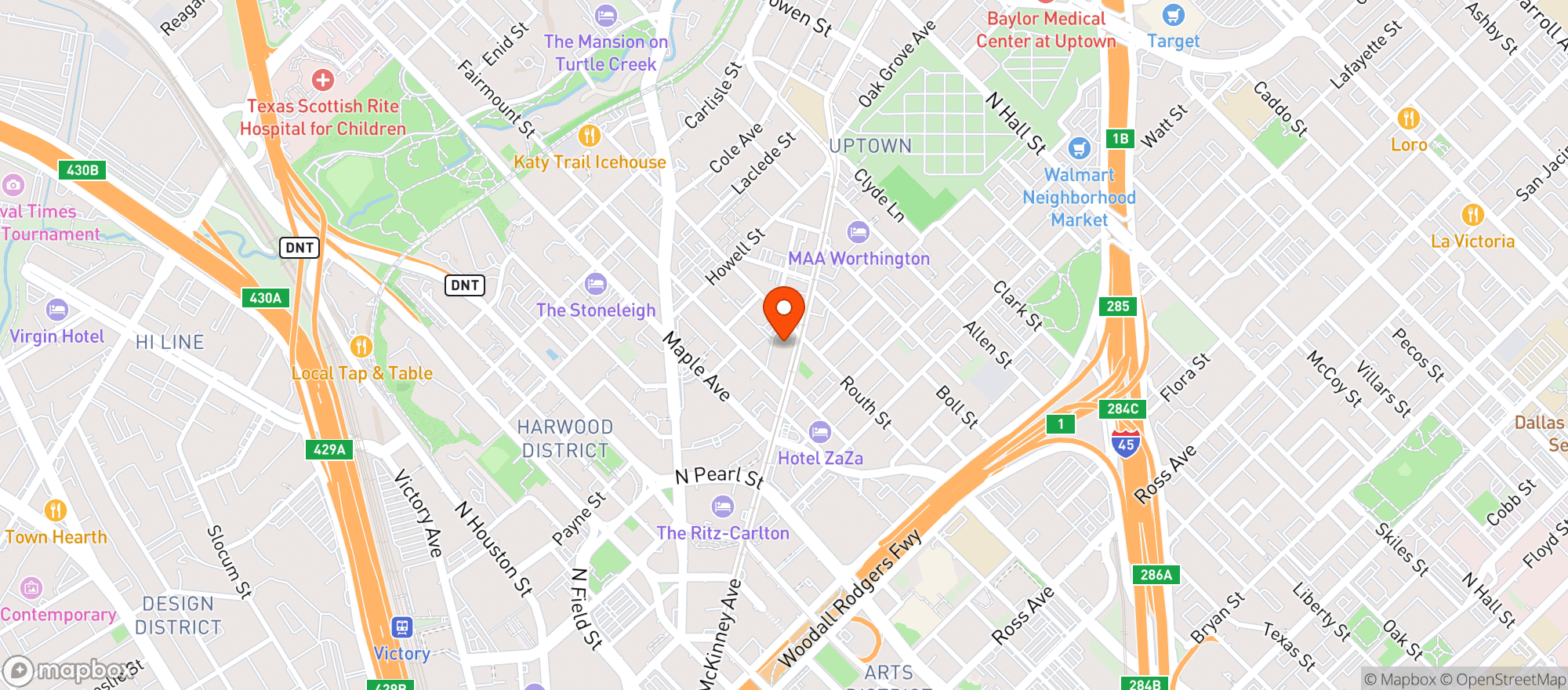 Map showing Uptown Bar & Grill #0