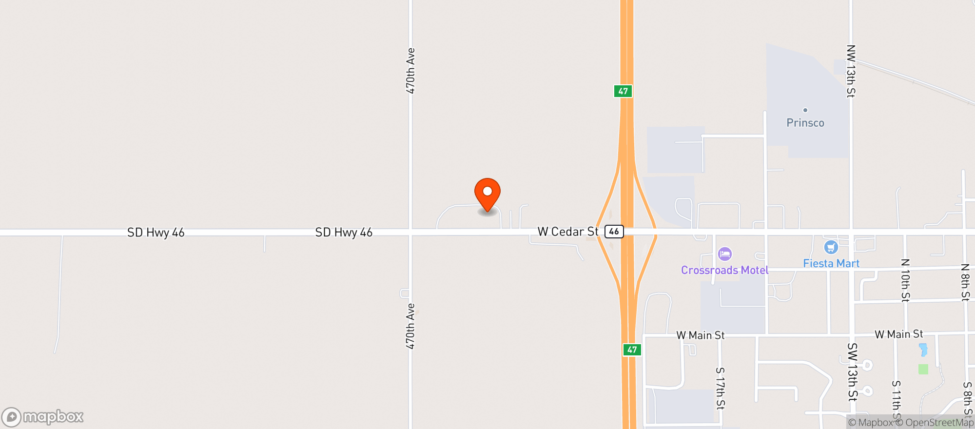 Map showing Truck Town Plaza
