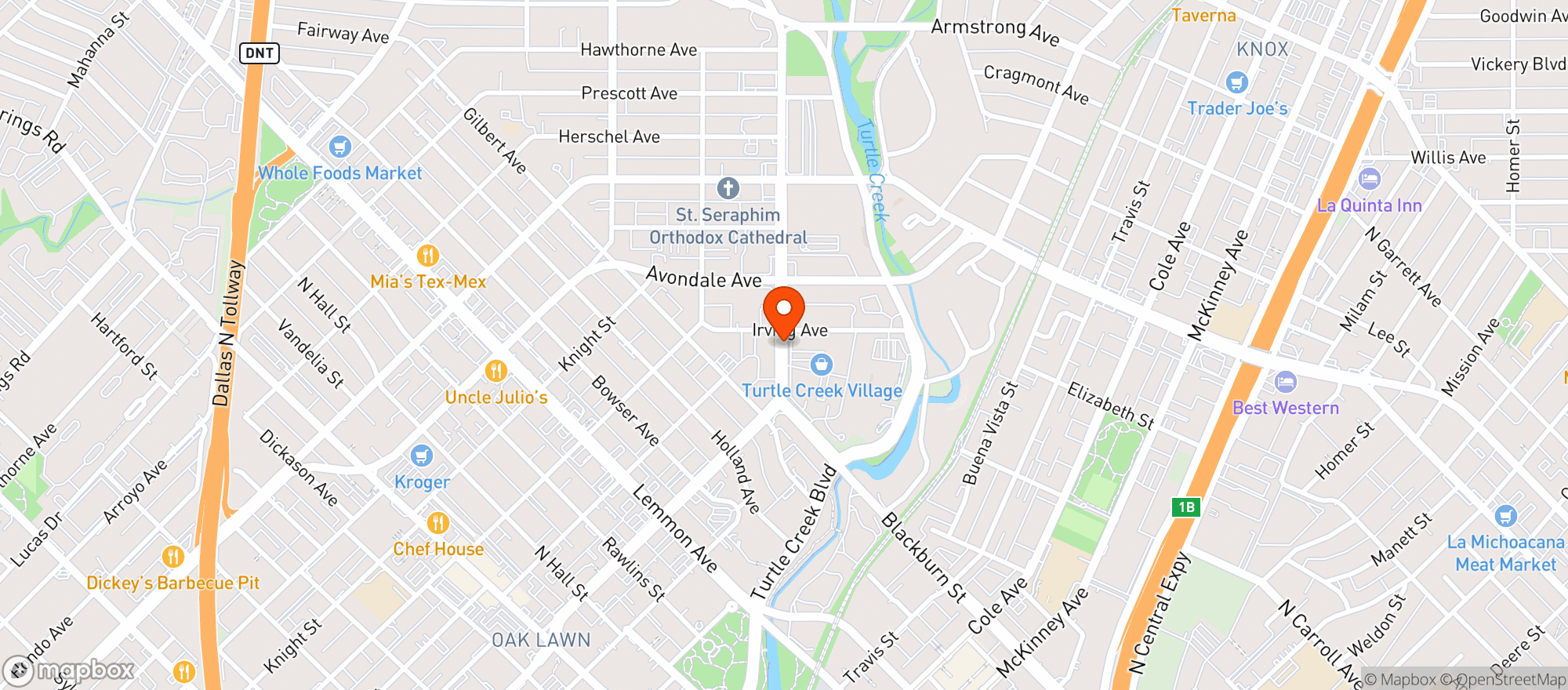 Map showing Tom Thumb Market