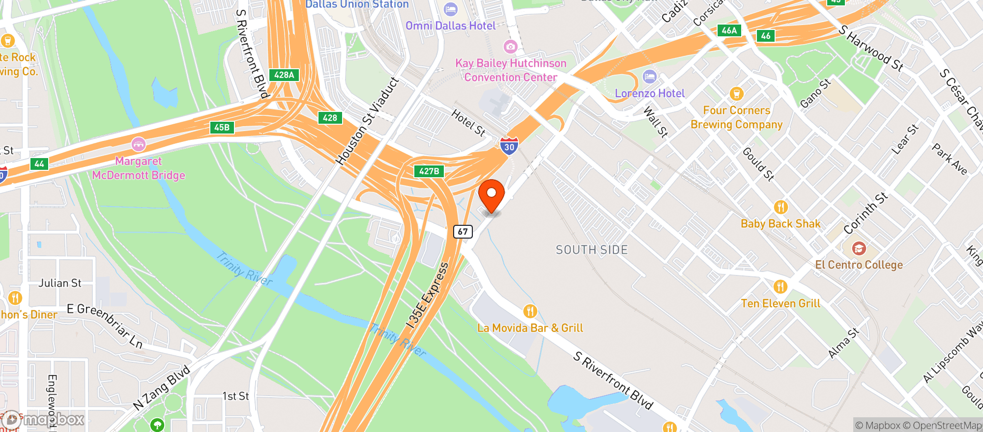 Map showing River Cut Rate Liquors
