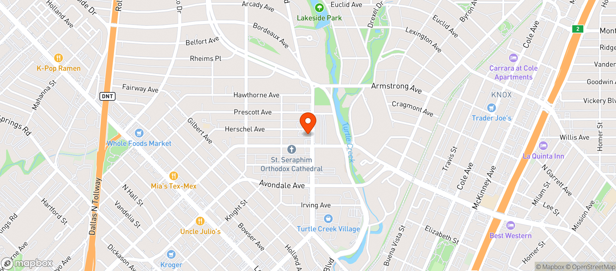 Map showing Biernats Restaurant