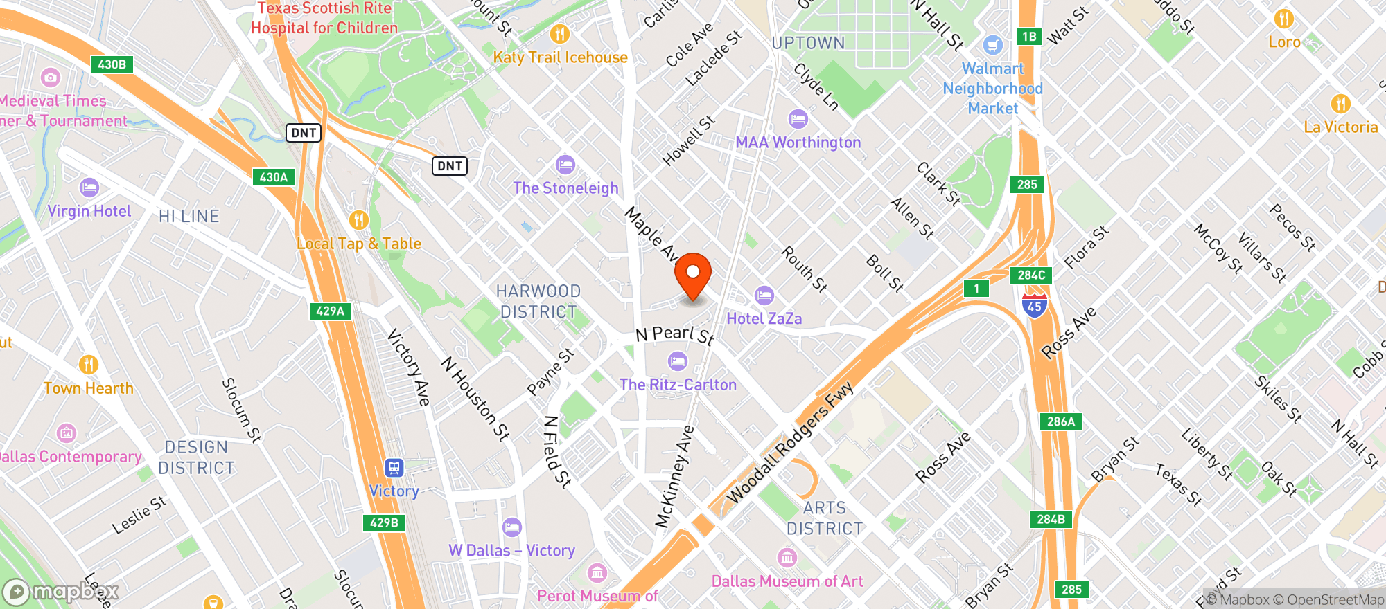 Map showing Moxies