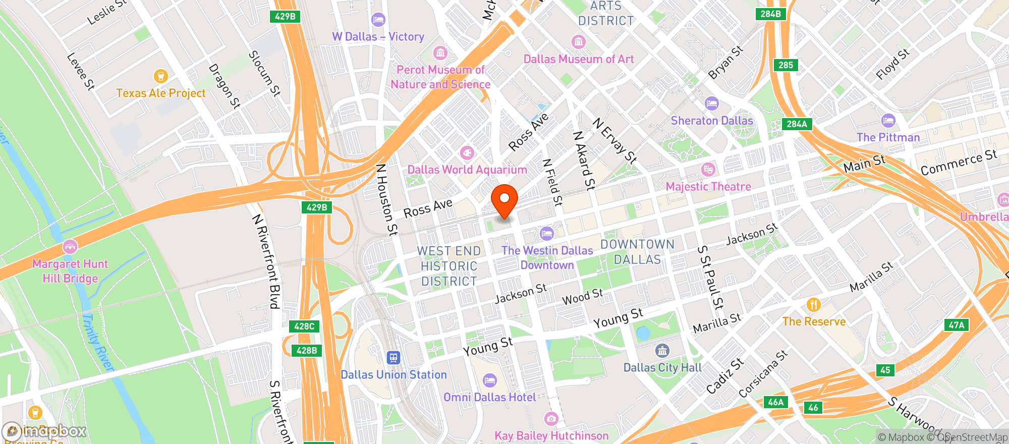 Map showing Crowne Plaza
