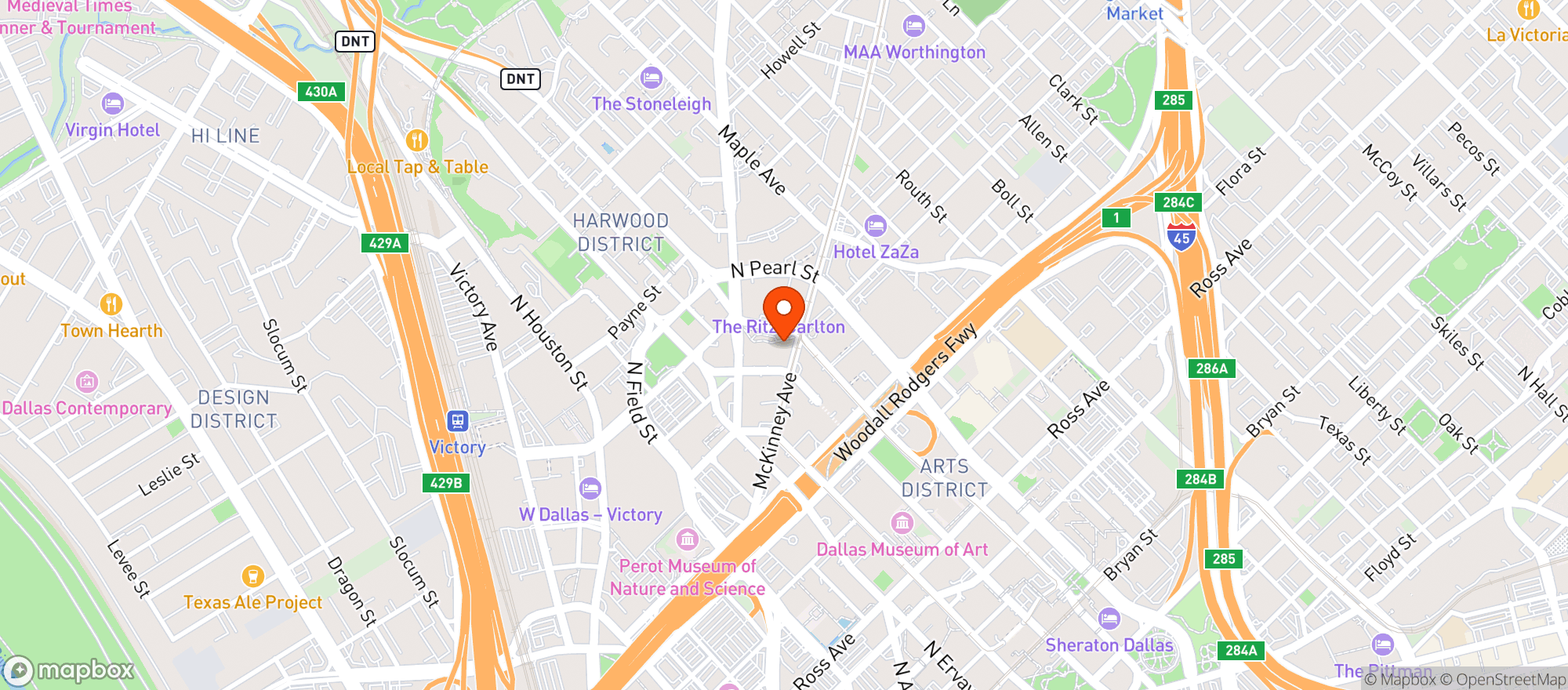 Map showing Del Friscos Double Eagl #8610