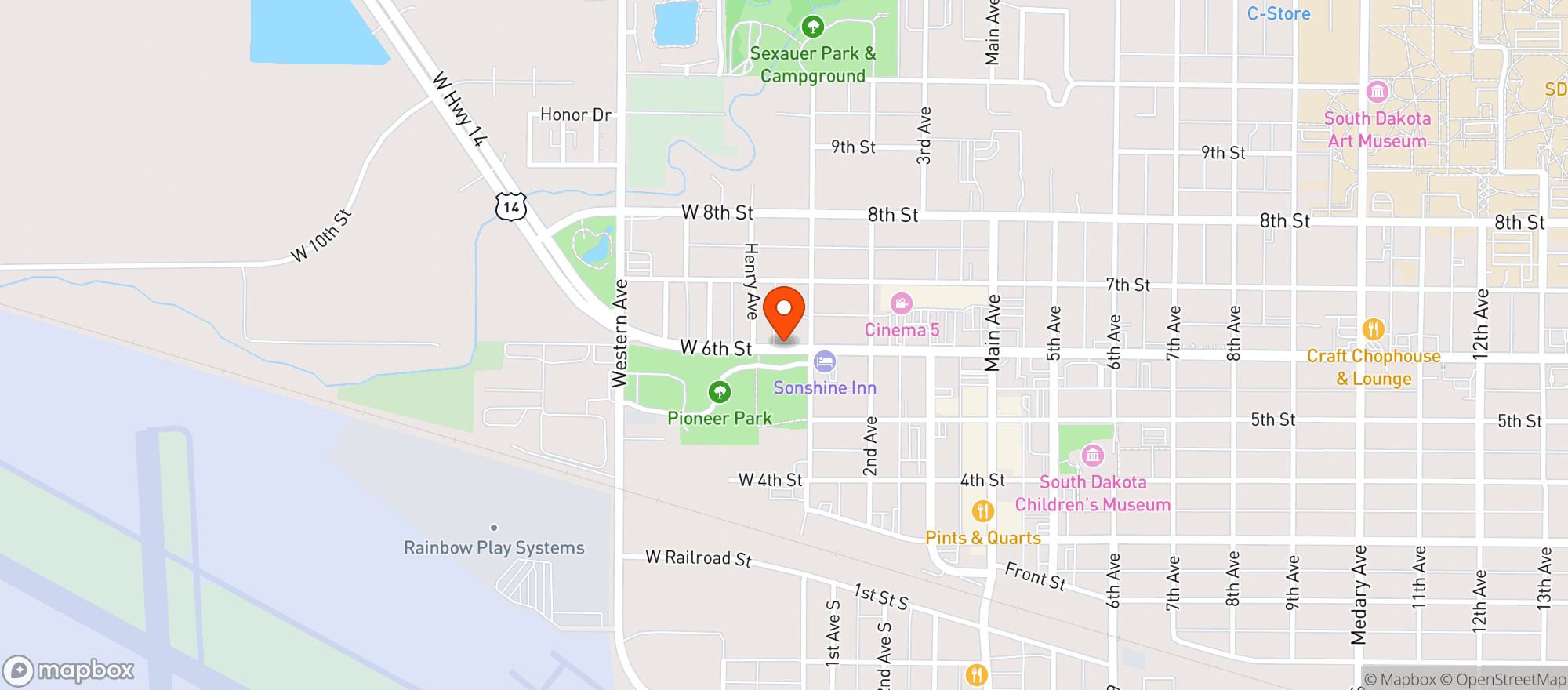 Map showing Caseys