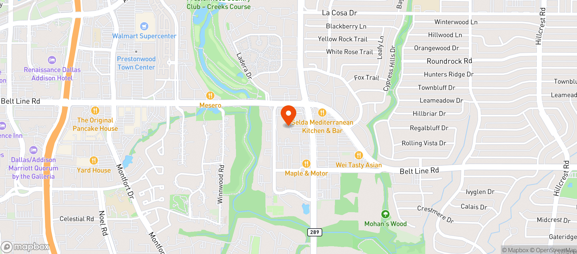 Map showing Tom Thumb Food & Pharmacy