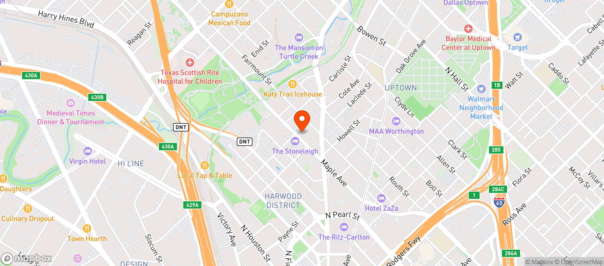 Map showing Bar W