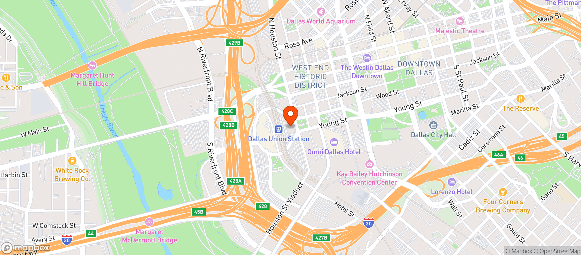 Map showing Union Station Wolfgang Puck
