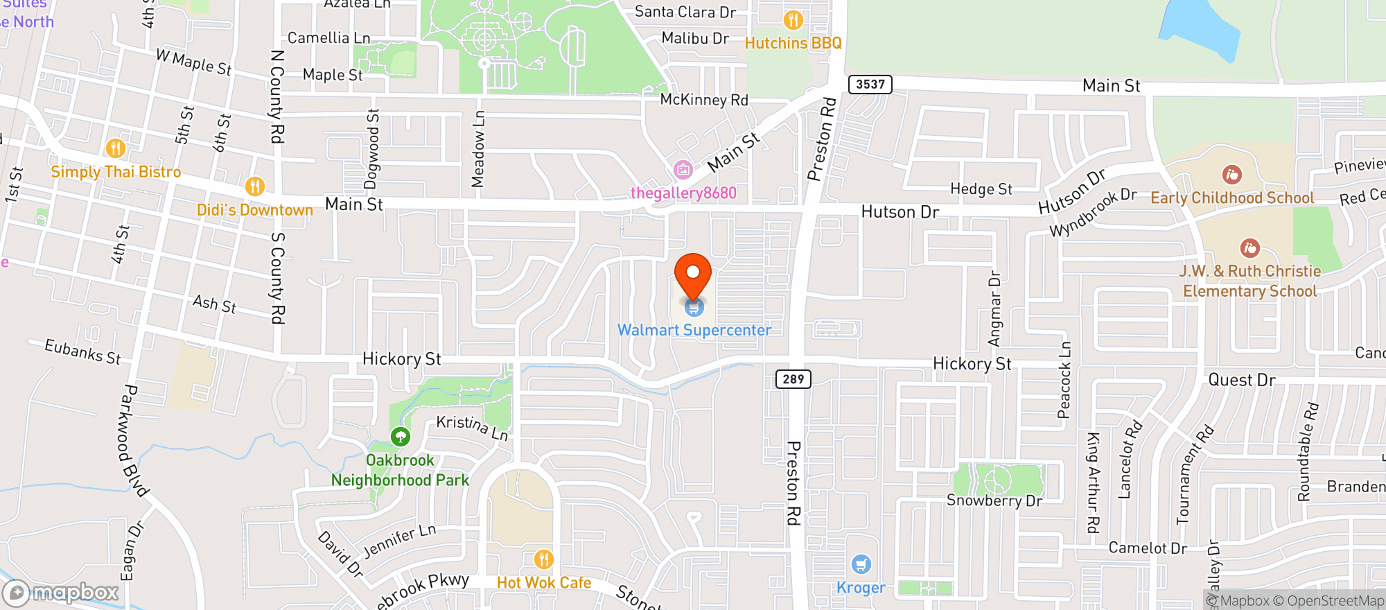 Map showing Walmart Supercenter