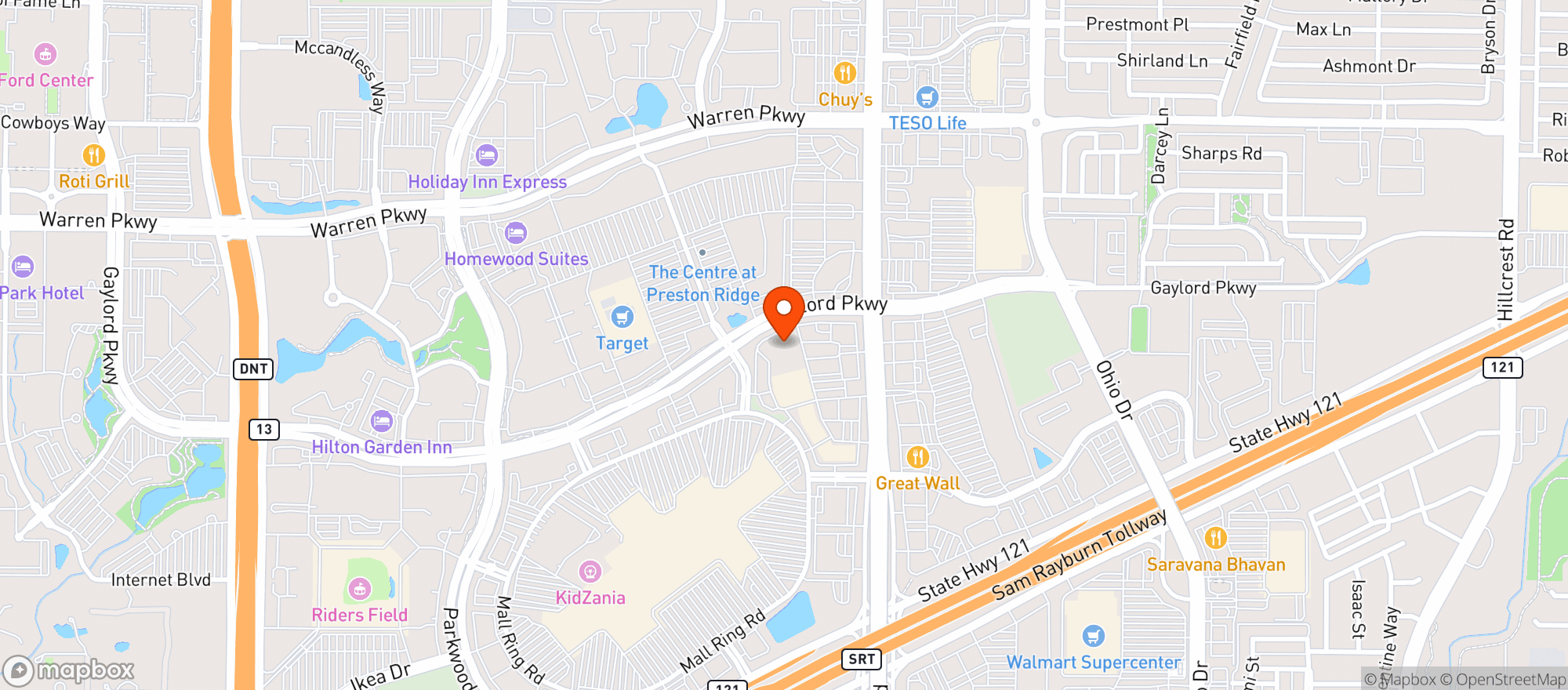 Map showing Vitamin Shoppe - Frisco