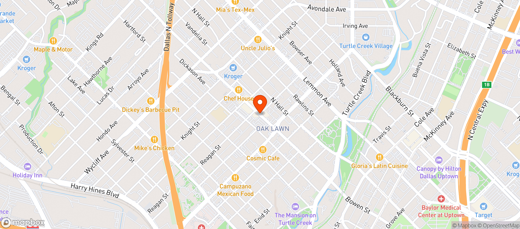 Map showing Taqueria La Ventana