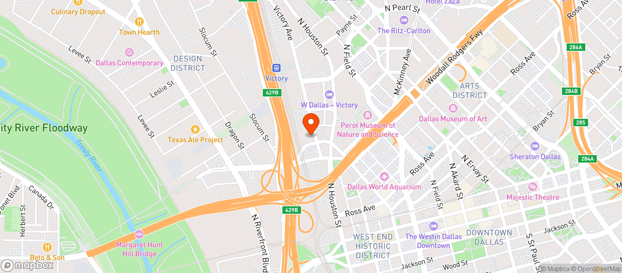 Map showing Victory Social