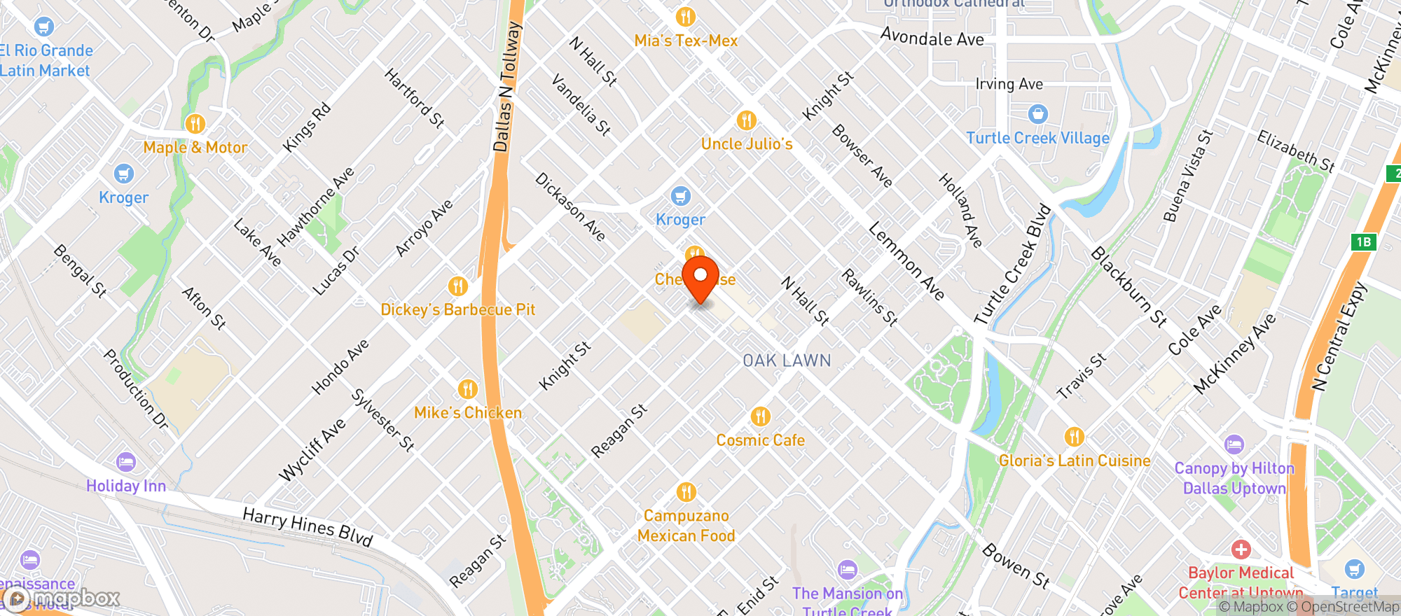 Map showing J Rs Bar & Grill