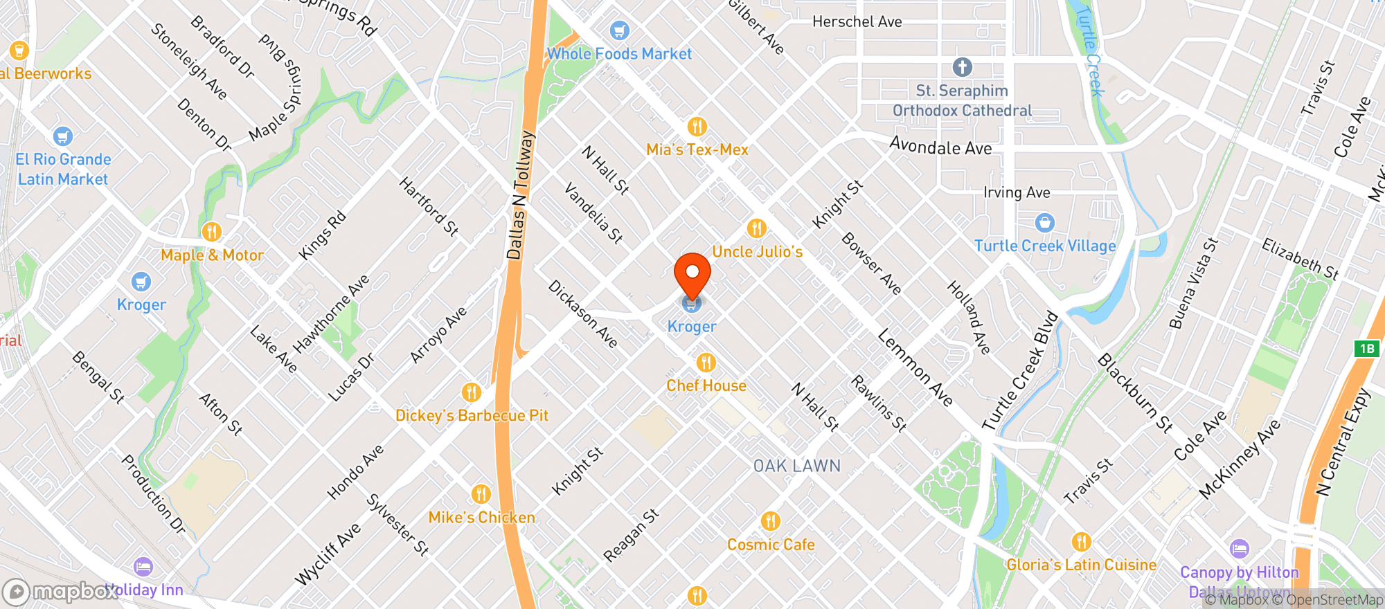 Map showing Kroger