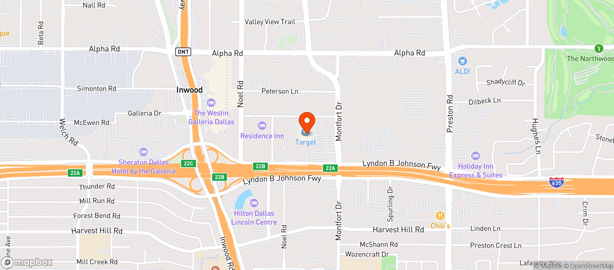 Map showing Target