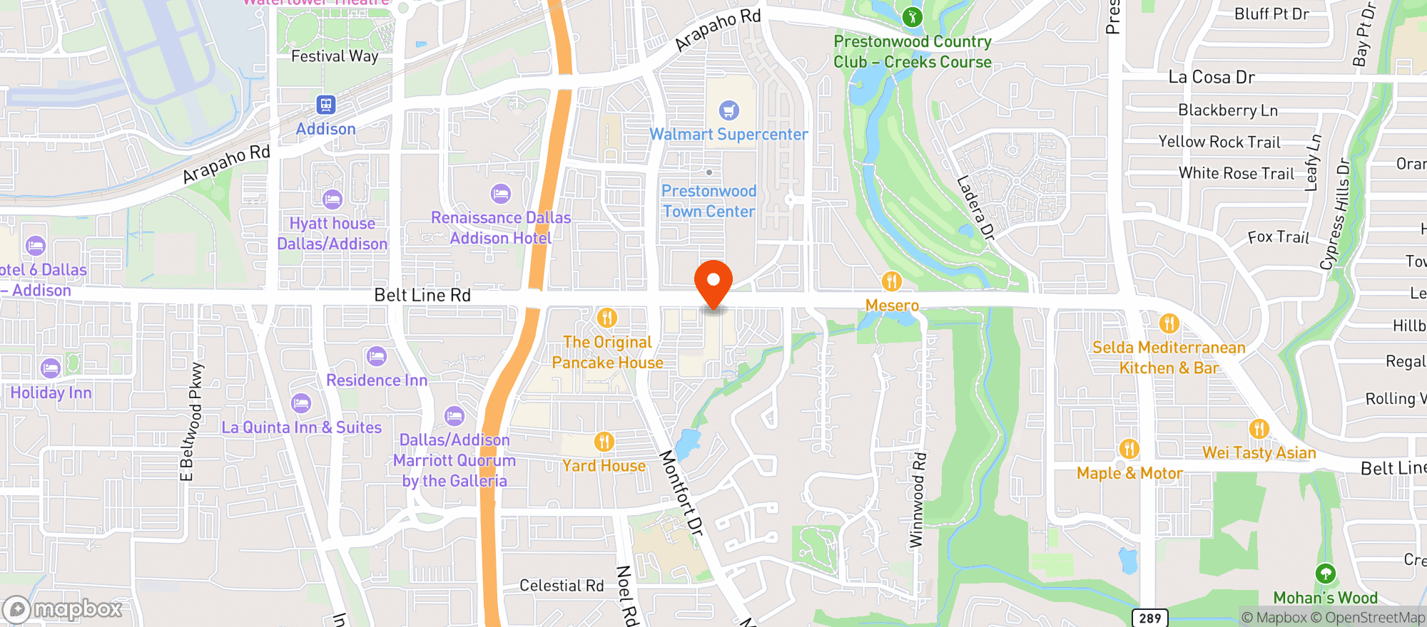 Map showing Logies On Beltline