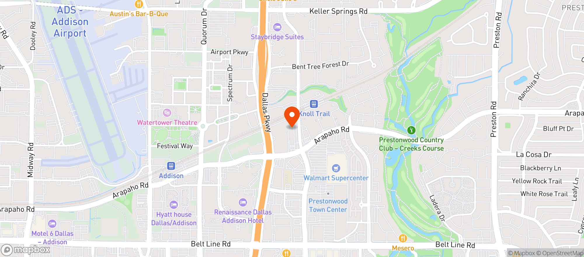 Map showing The Glass House Tx