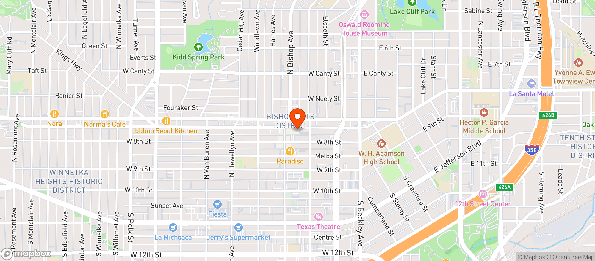 Map showing LadyLove Lounge & Sound