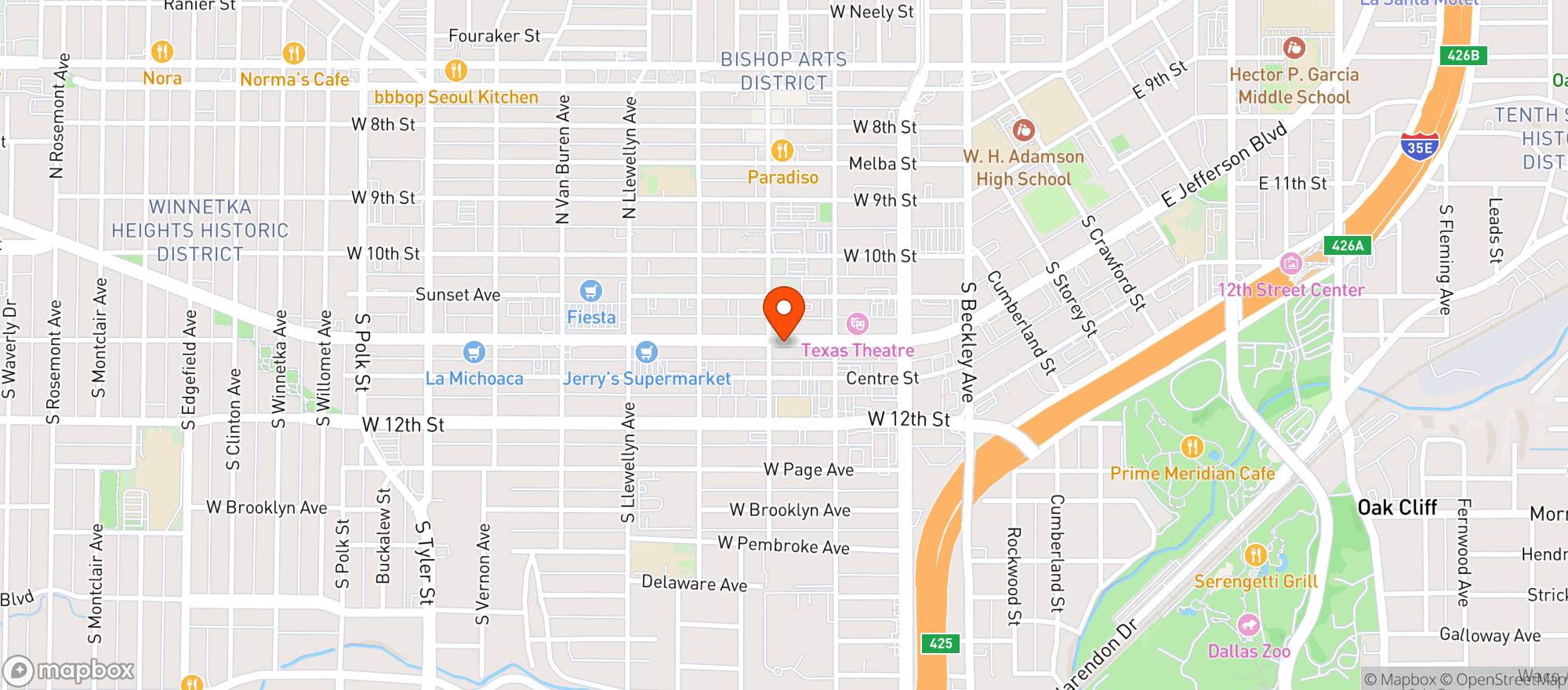 Map showing Xaman Cafe