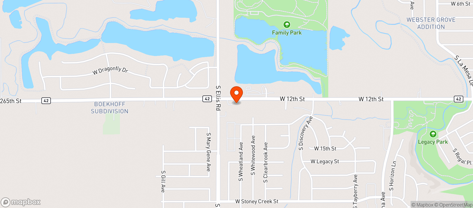 Map showing Chasers Bar & Grill