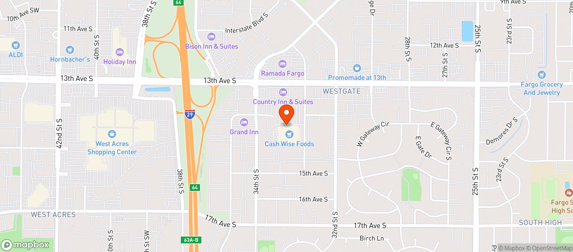 Map showing Cash Wise