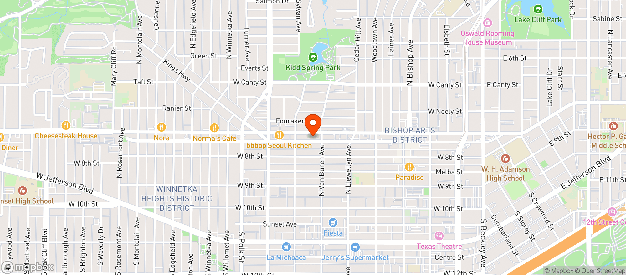Map showing Davis Street Mercantile