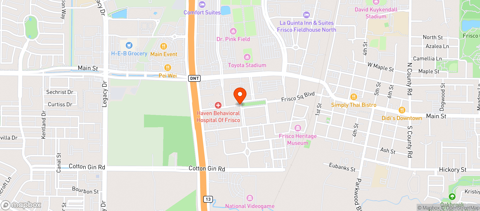 Map showing Pizzeria Testa