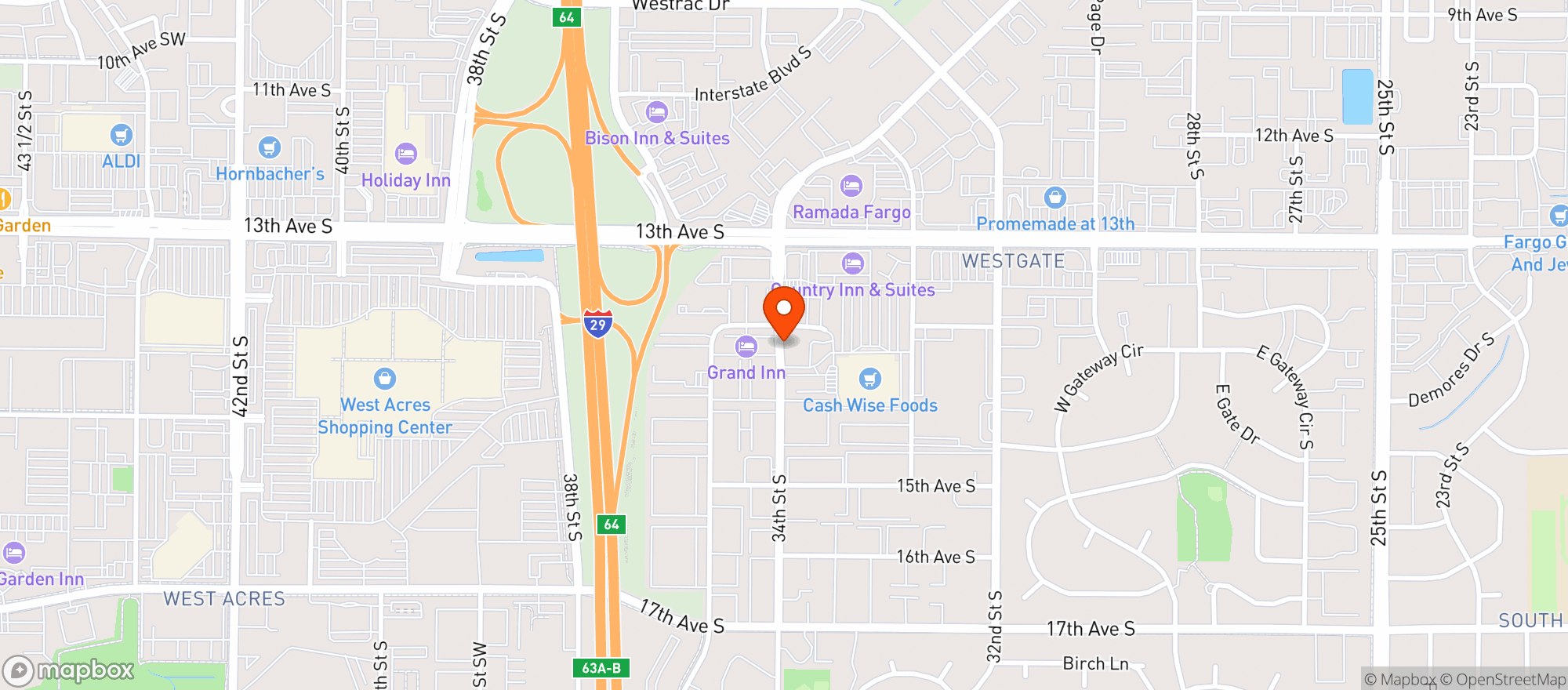 Map showing Cash Wise Liquor #7045