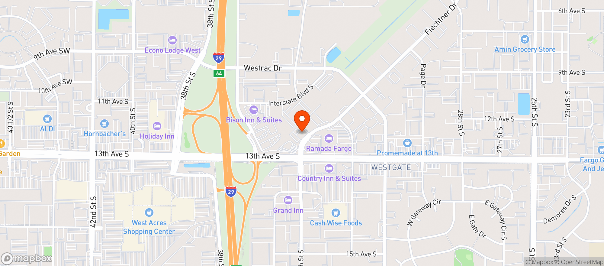 Map showing Sickies Garage Burgers & Brew